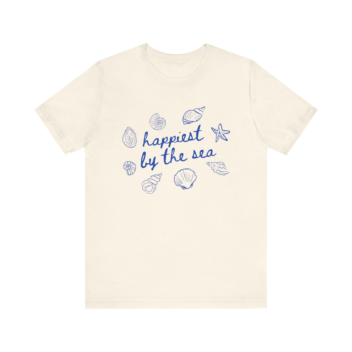 Happiest by the Sea Tee Women's Graphic Nautical Shells Beach T‑Shirt