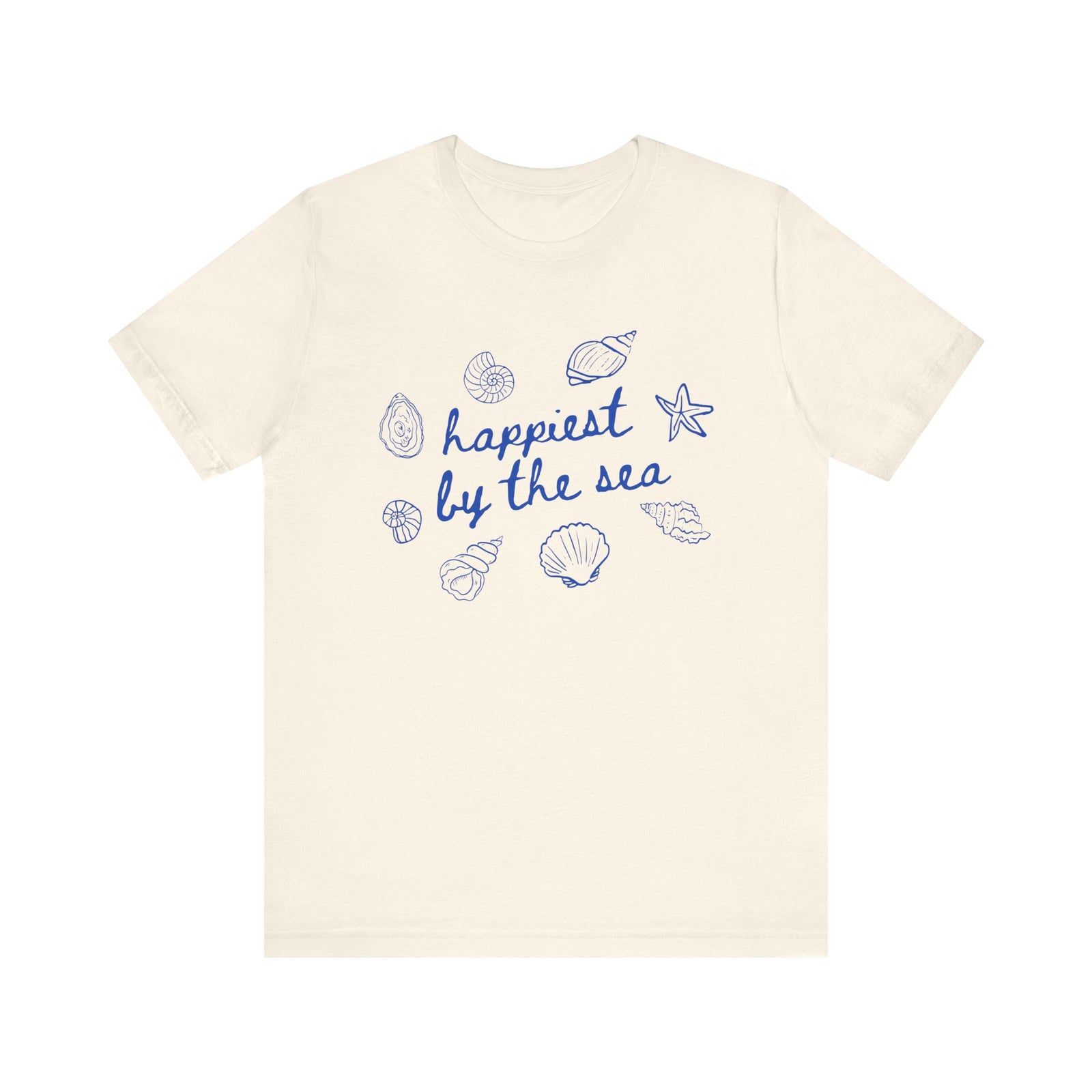 Happiest by the Sea Tee Women's Graphic Nautical Shells Beach T‑Shirt