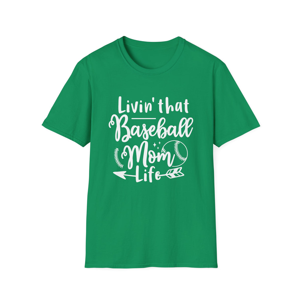 Livin' That Baseball Mom Life Graphic T-Shirt Cute Sports Mom Tee (12 Team Colors)