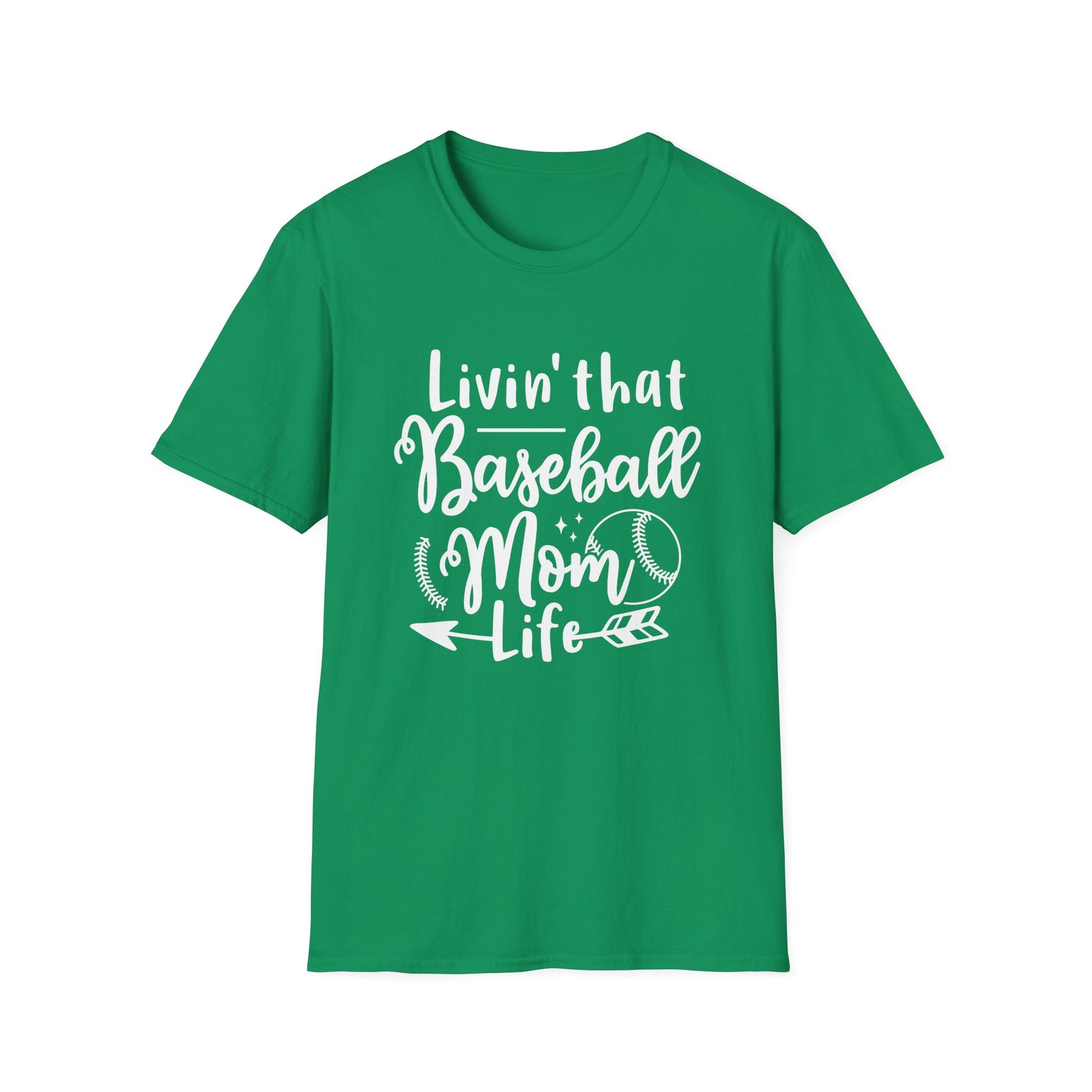Livin' That Baseball Mom Life Graphic T-Shirt Cute Sports Mom Tee (12 Team Colors)