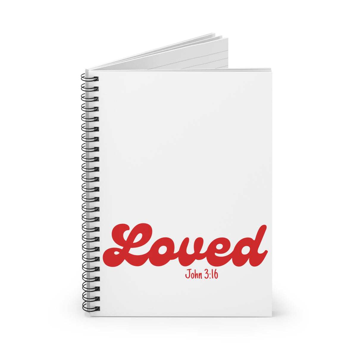 Loved John 3:16 Spiral Notebook Christian Inspirational Ruled Journal