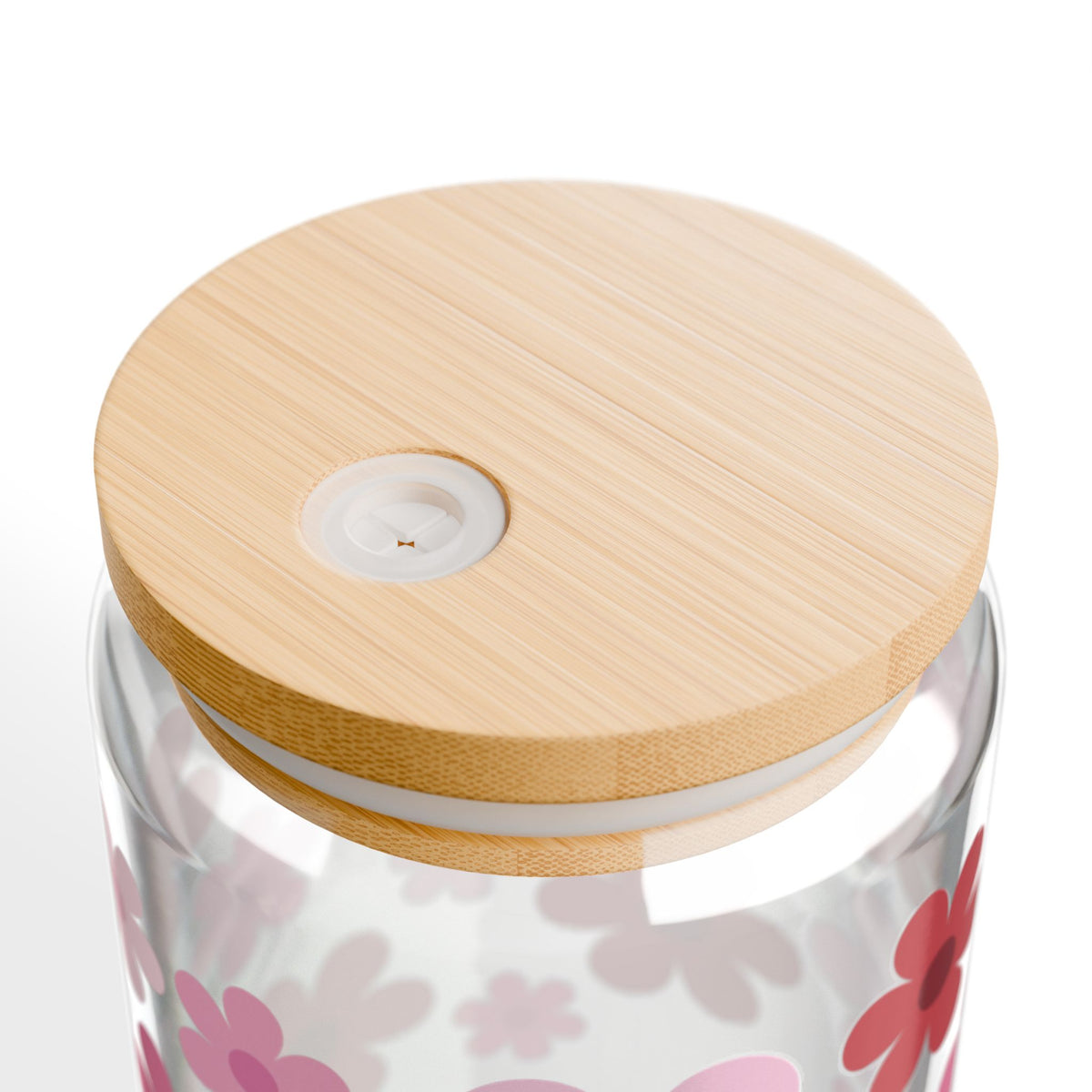 Retro Daisy Heart Bouquet Tumbler Sipper Glass 16oz — Reusable Drink Jar with Lid & Straw - Sydney So Sweet