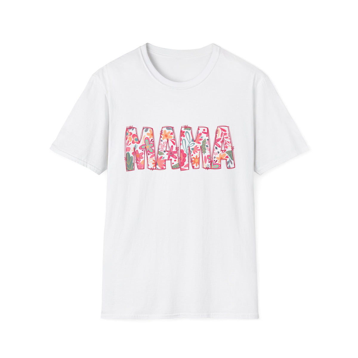 Mama Abstract Floral Graphic Women's Matching Mom & Me T-Shirt