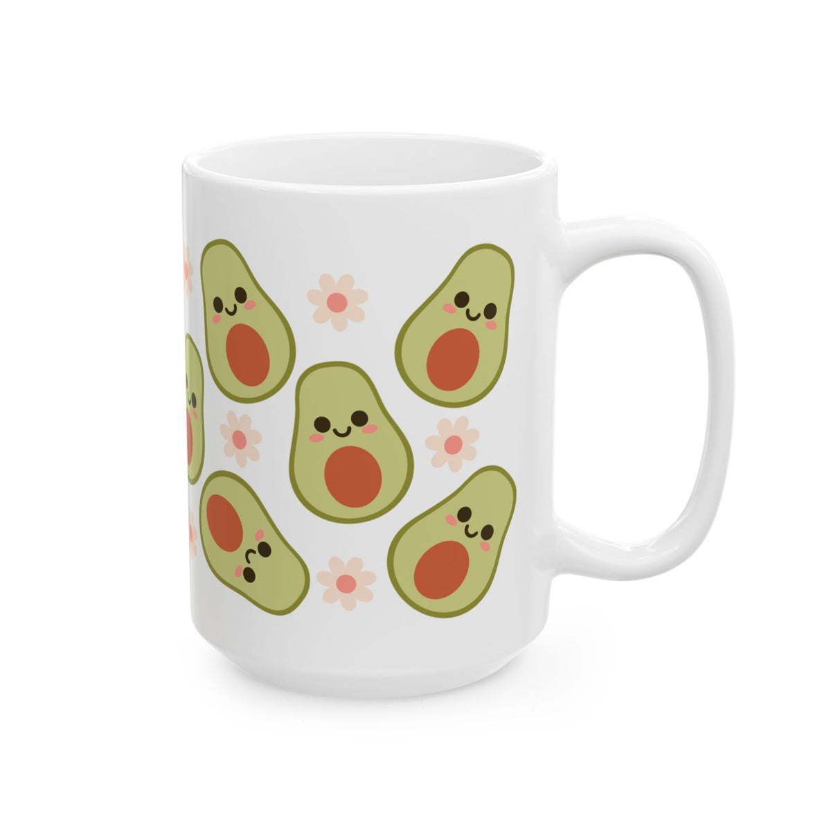 Happy Avocado Cute Ceramic Mug Coffee Cup (11oz & 15oz)