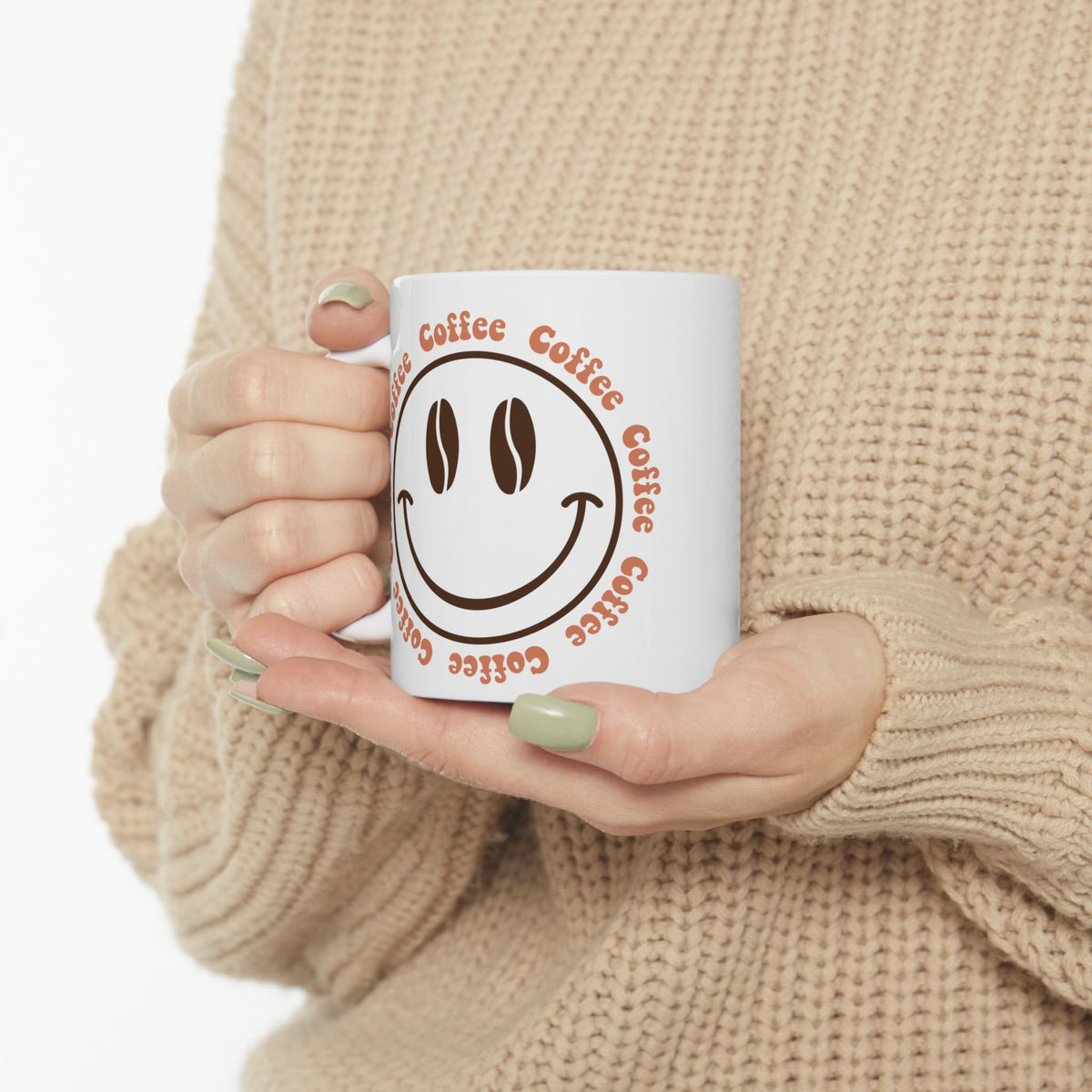 Coffee Coffee Smile Cute Ceramic Mug Coffee Cup (11oz & 15oz)