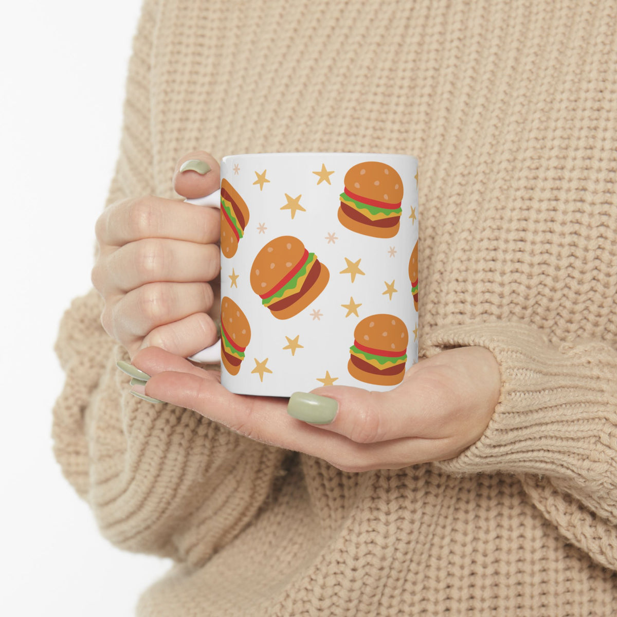 Burgers Cute Ceramic Mug Coffee Cup (11oz & 15oz)