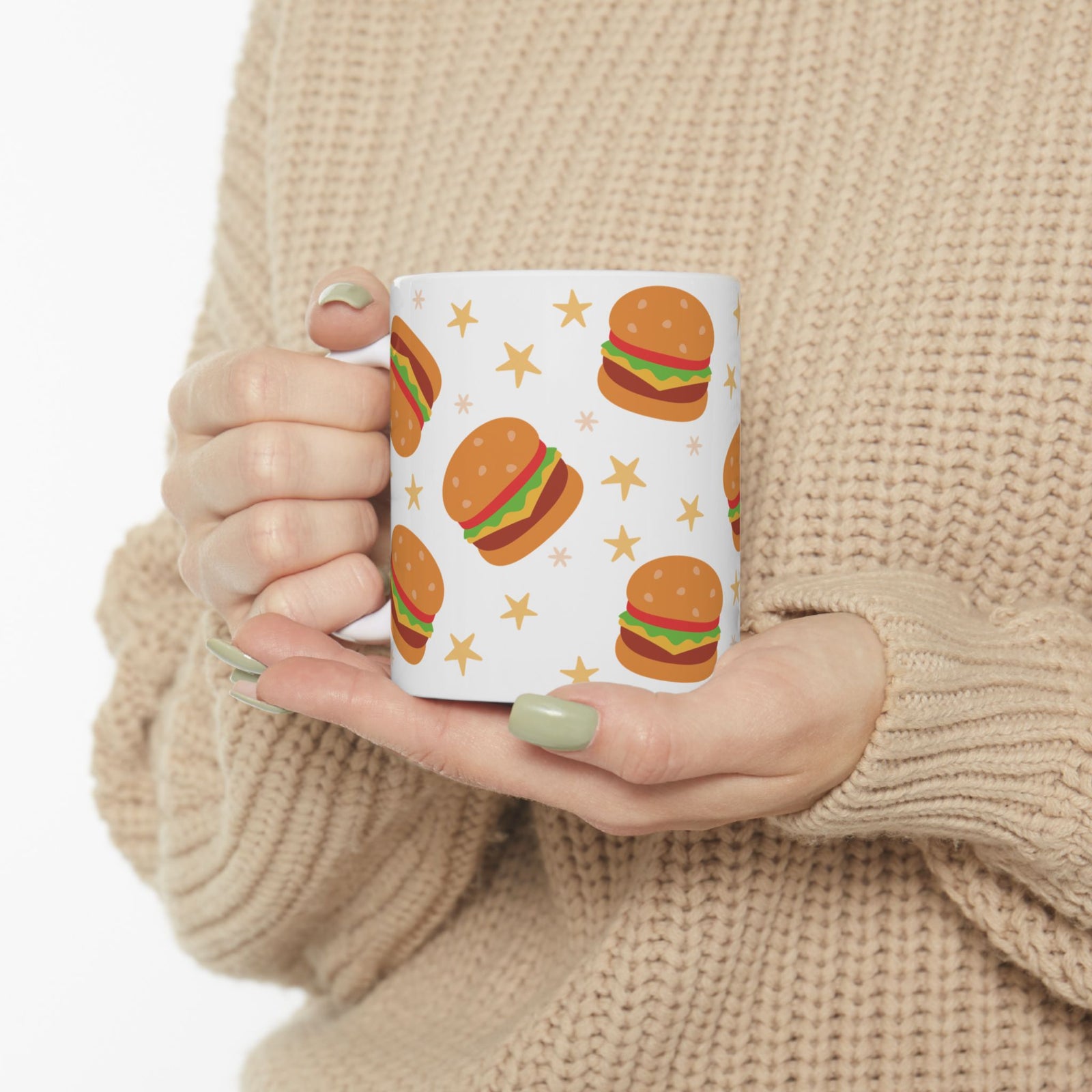 Burgers Cute Ceramic Mug Coffee Cup (11oz & 15oz)