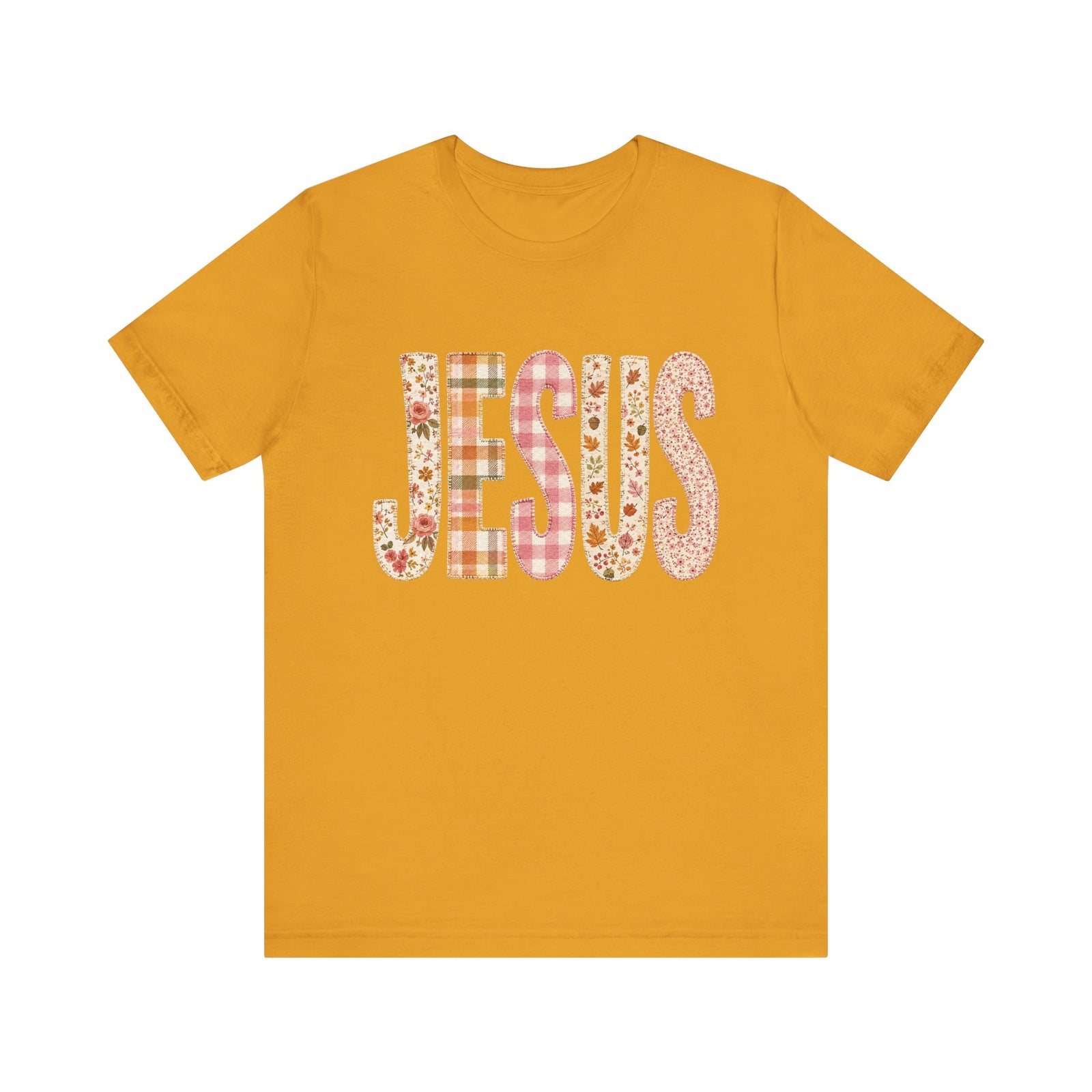 JESUS Floral Plaid Tee Women's Christian Graphic T-Shirt