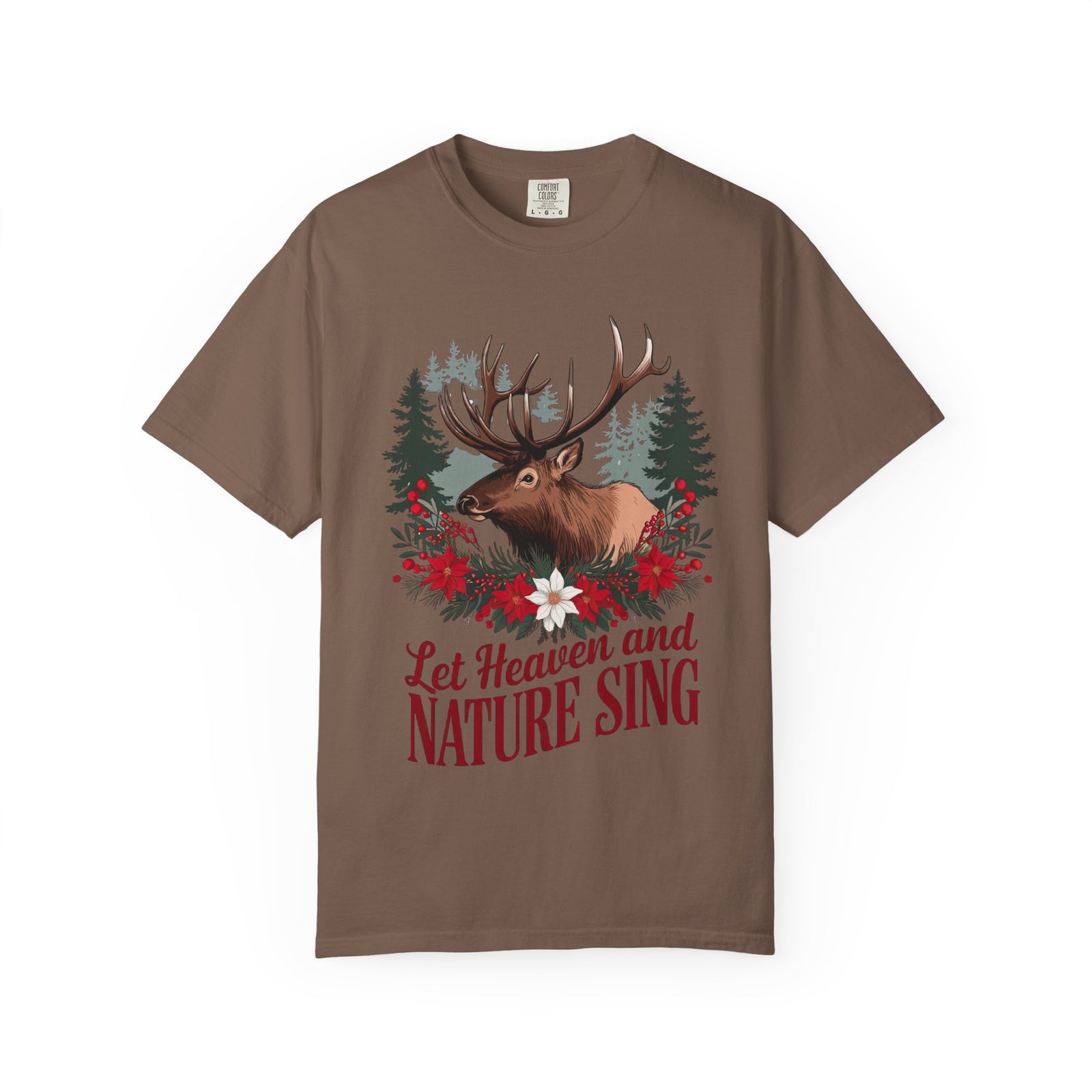 Let Heaven & Nature Sing Wilderness Christmas T-Shirt Christian Graphic Tee