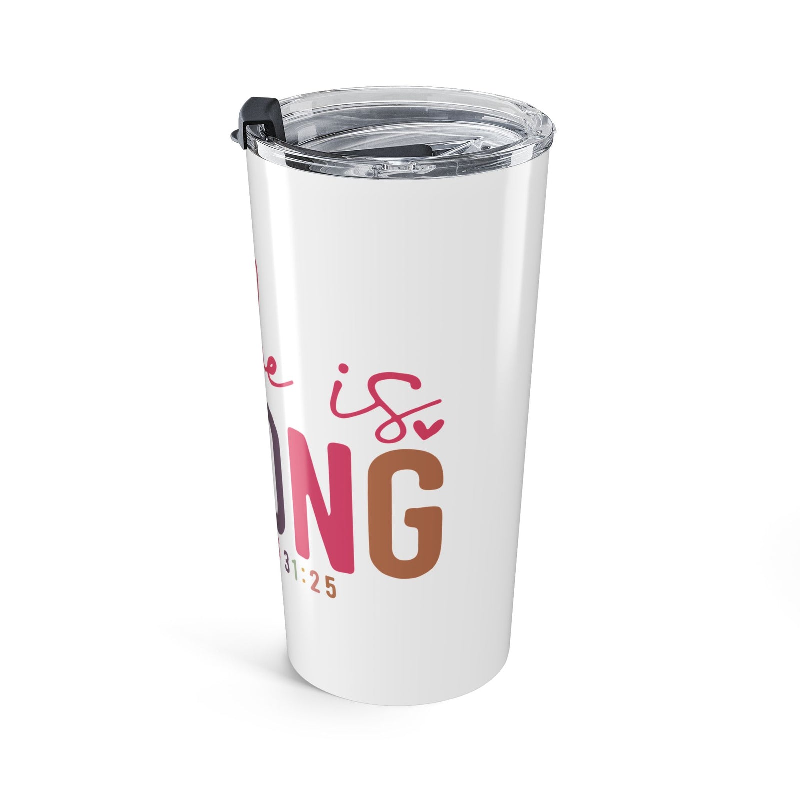 She Is Strong Proverbs 31:25 Christian 20oz Insulated Tumbler Travel Mug