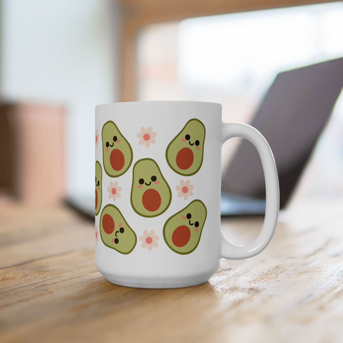 Happy Avocado Cute Ceramic Mug Coffee Cup (11oz & 15oz)