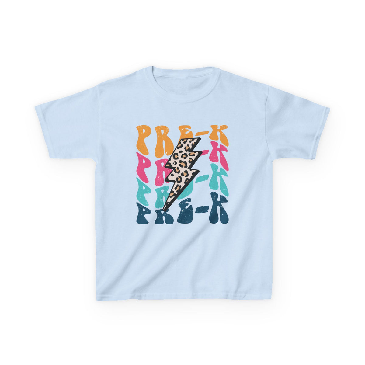 Pre-K Grade Leopard Lightning Graphic Tee Back-to-School Preschool Kids T-Shirt