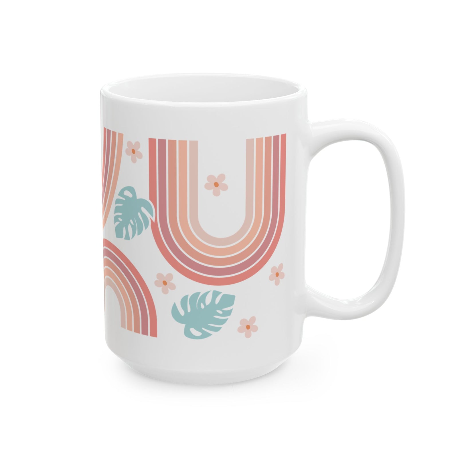 Boho Retro Rainbow Cute Ceramic Mug Coffee Cup (11oz & 15oz)
