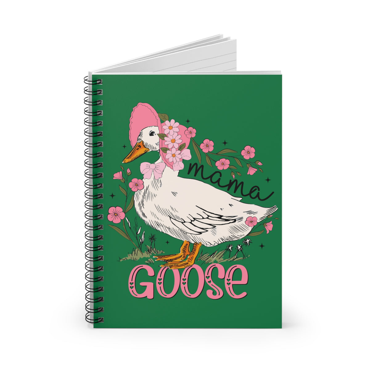 Mama Goose Spiral Ruled Notebook Cute Floral Journal for Moms