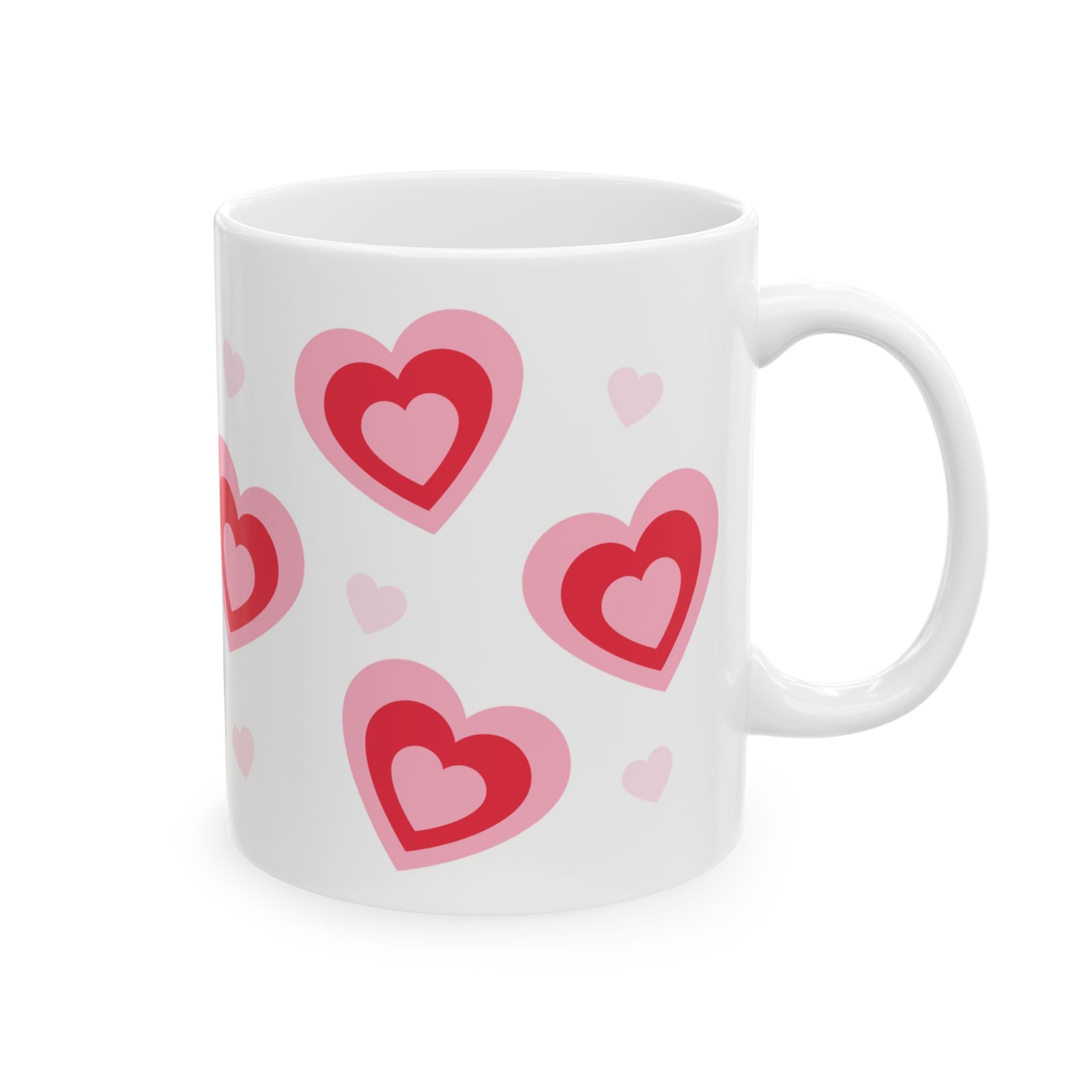 Retro Hearts Mug — Cute Valentine’s Day Coffee Cup (11oz & 15oz) - Sydney So Sweet