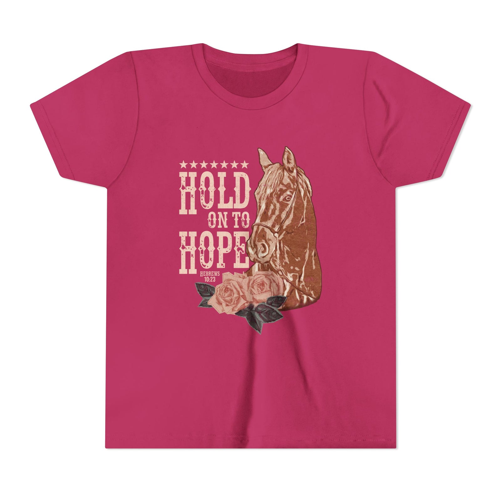 Hold Onto Hope Horse Kids T-Shirt Kids Graphic Christian Tee