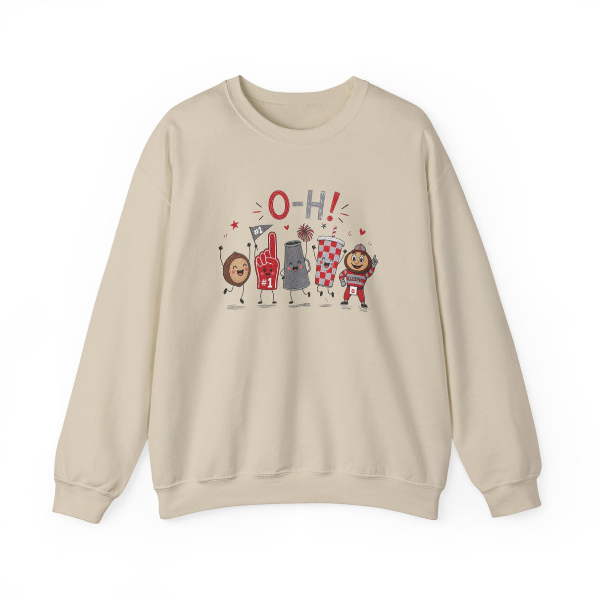 Ohio Doodle Football Mascot Sweatshirt Cute Tailgate Cartoon State Game Pullover