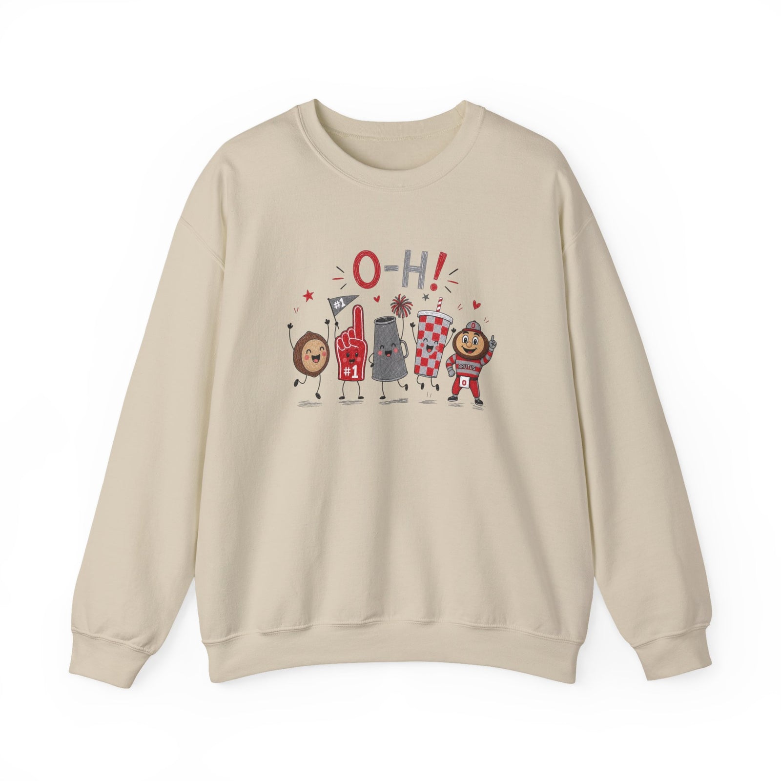 Ohio Doodle Football Mascot Sweatshirt Cute Tailgate Cartoon State Game Pullover