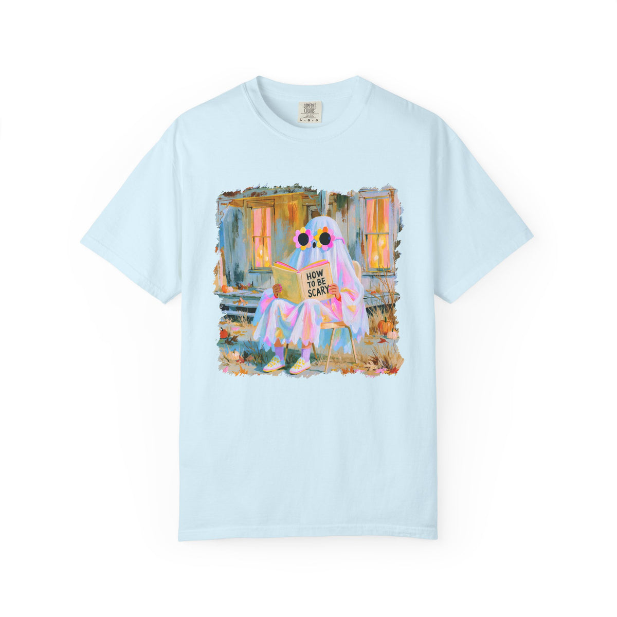 How to Be Scary Ghost Book T-Shirt Pastel Retro Spooky Halloween Graphic Tee