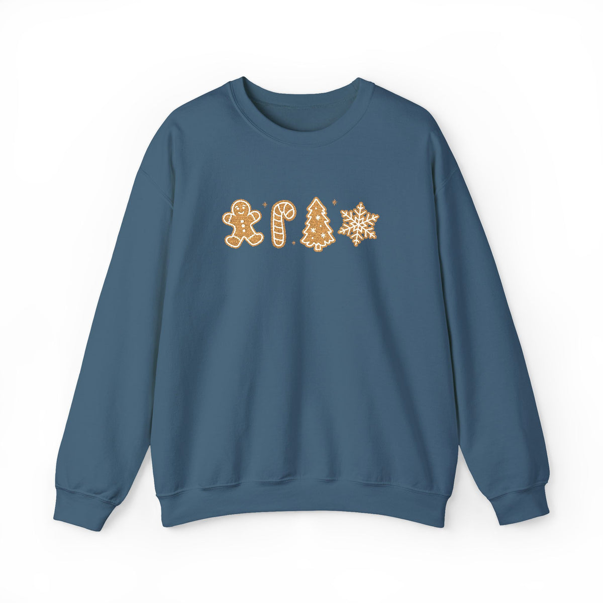 Gingerbread Cookies Heavy Blend Women's Crewneck Embroidered Christmas Holiday Sweatshirt - Sydney So Sweet