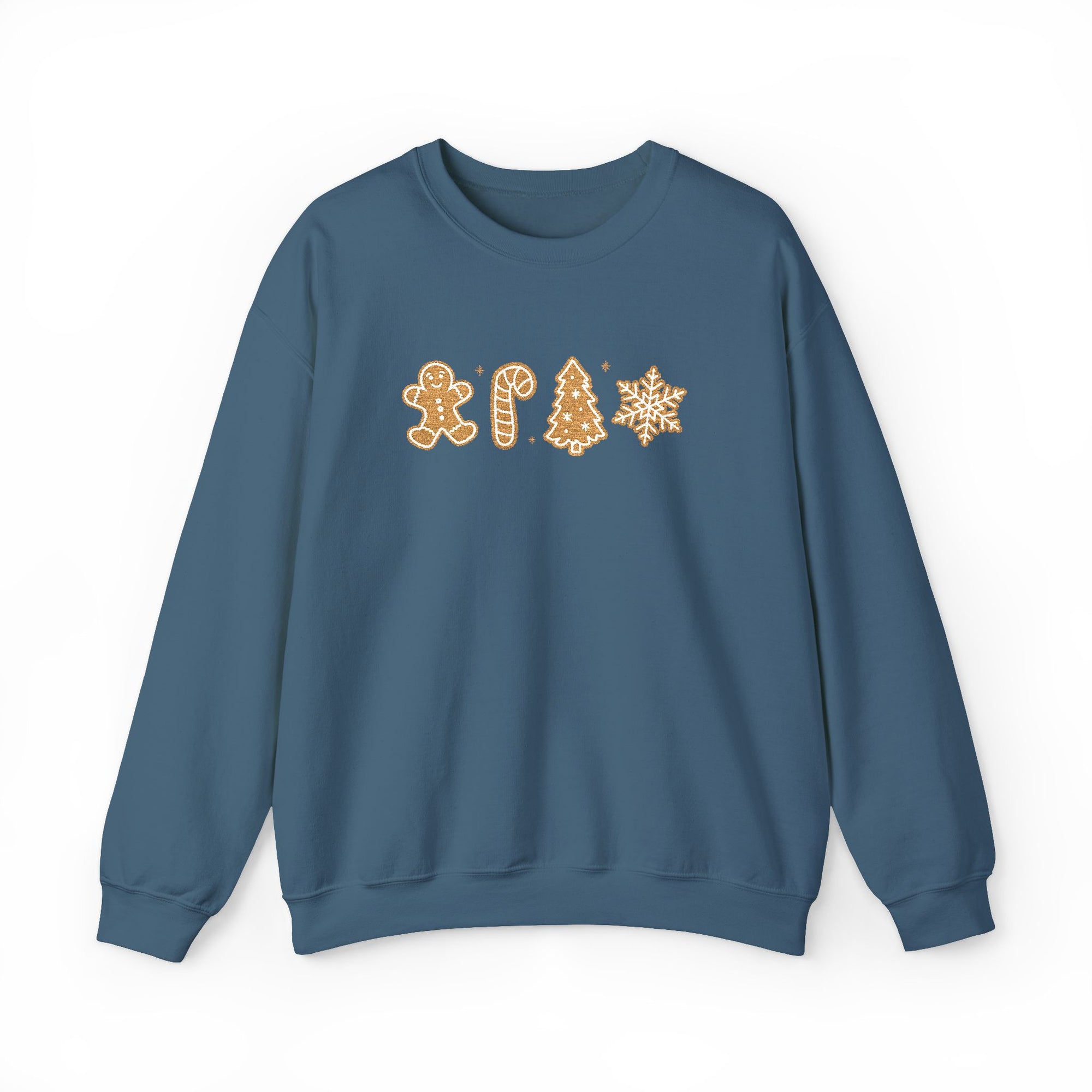 Gingerbread Cookies Heavy Blend Women's Crewneck Embroidered Christmas Holiday Sweatshirt - Sydney So Sweet