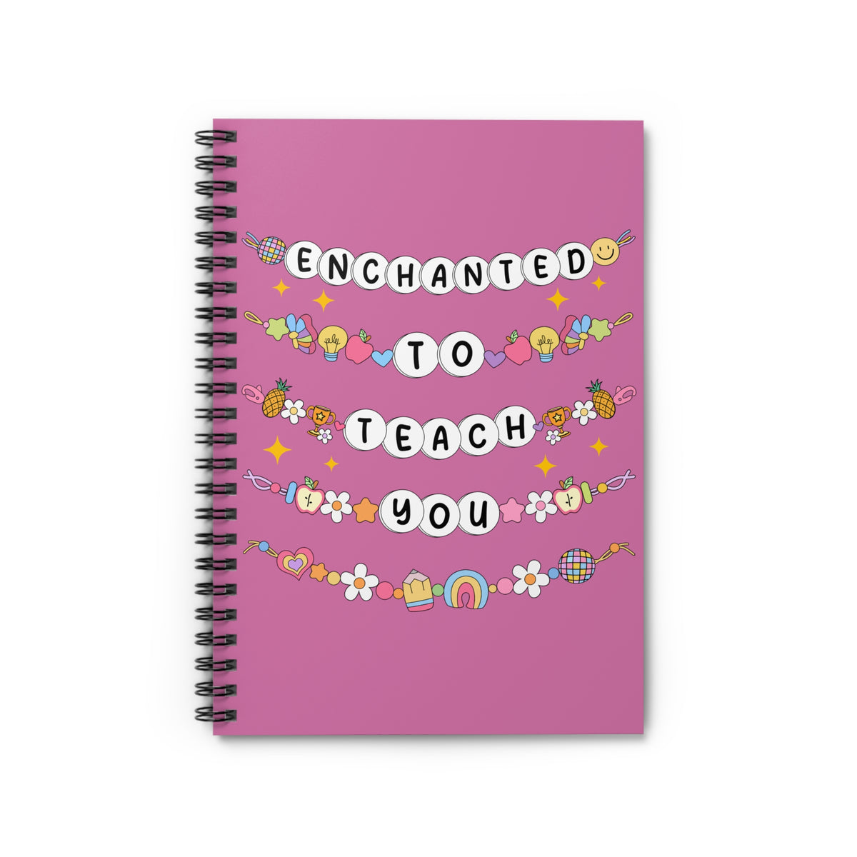 Enchanted to Teach You Spiral Notebook Cute Teacher Gift Pink Ruled Journal