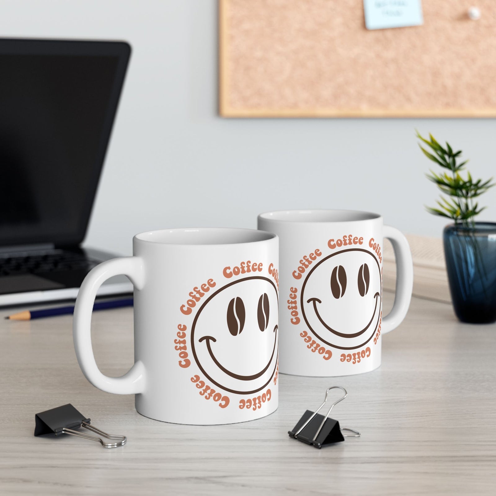 Coffee Coffee Smile Cute Ceramic Mug Coffee Cup (11oz & 15oz)
