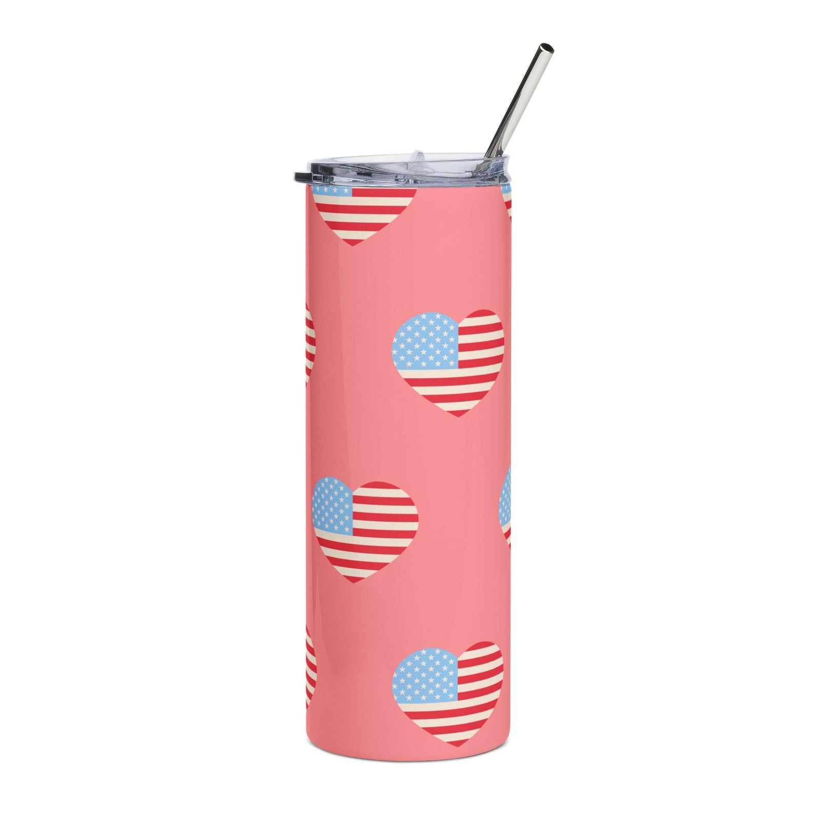 Love America Patriotic Heart 20oz Tumbler Stainless Steel Insulated Travel Cup