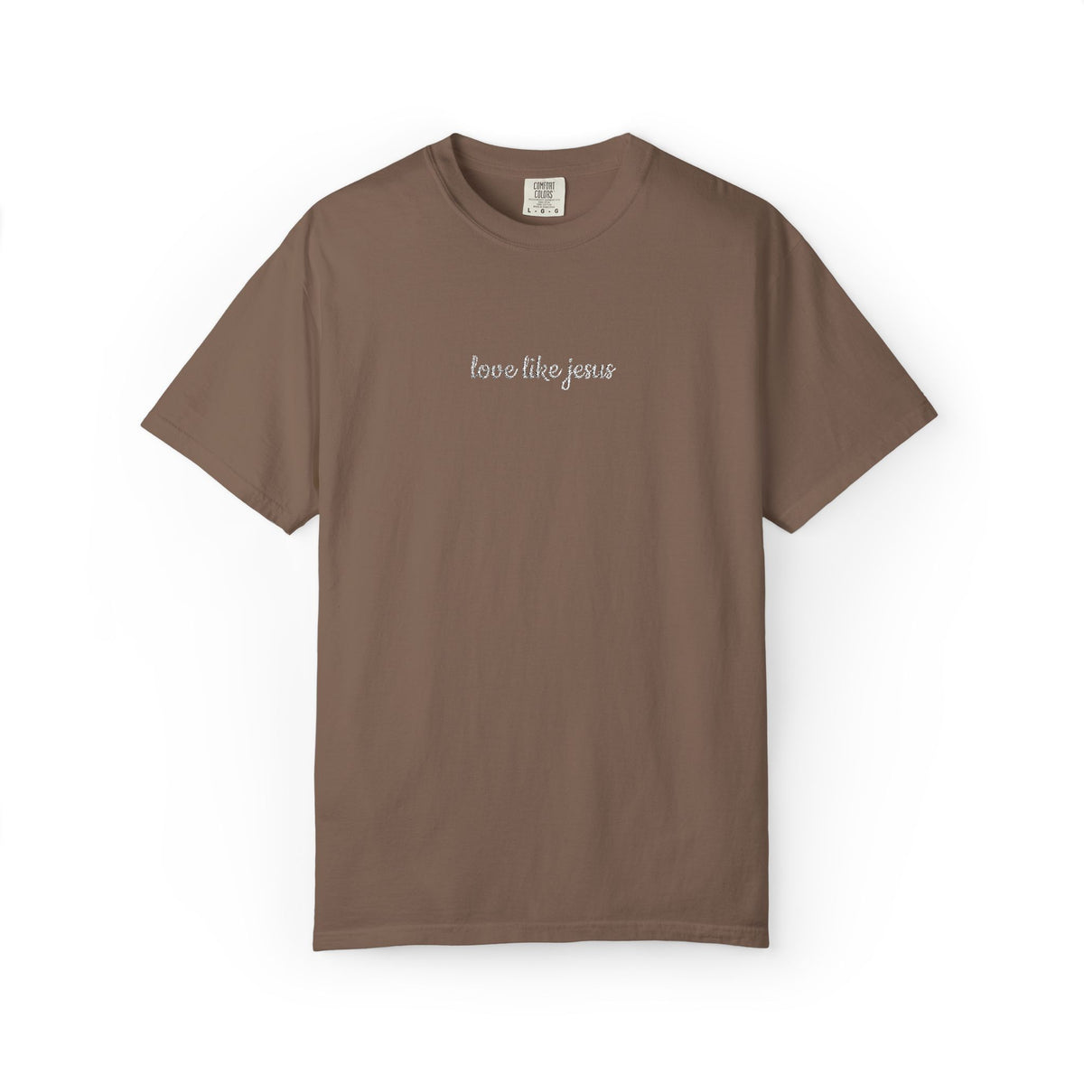Love Like Jesus Embroidered Script Tee Christian T-Shirt