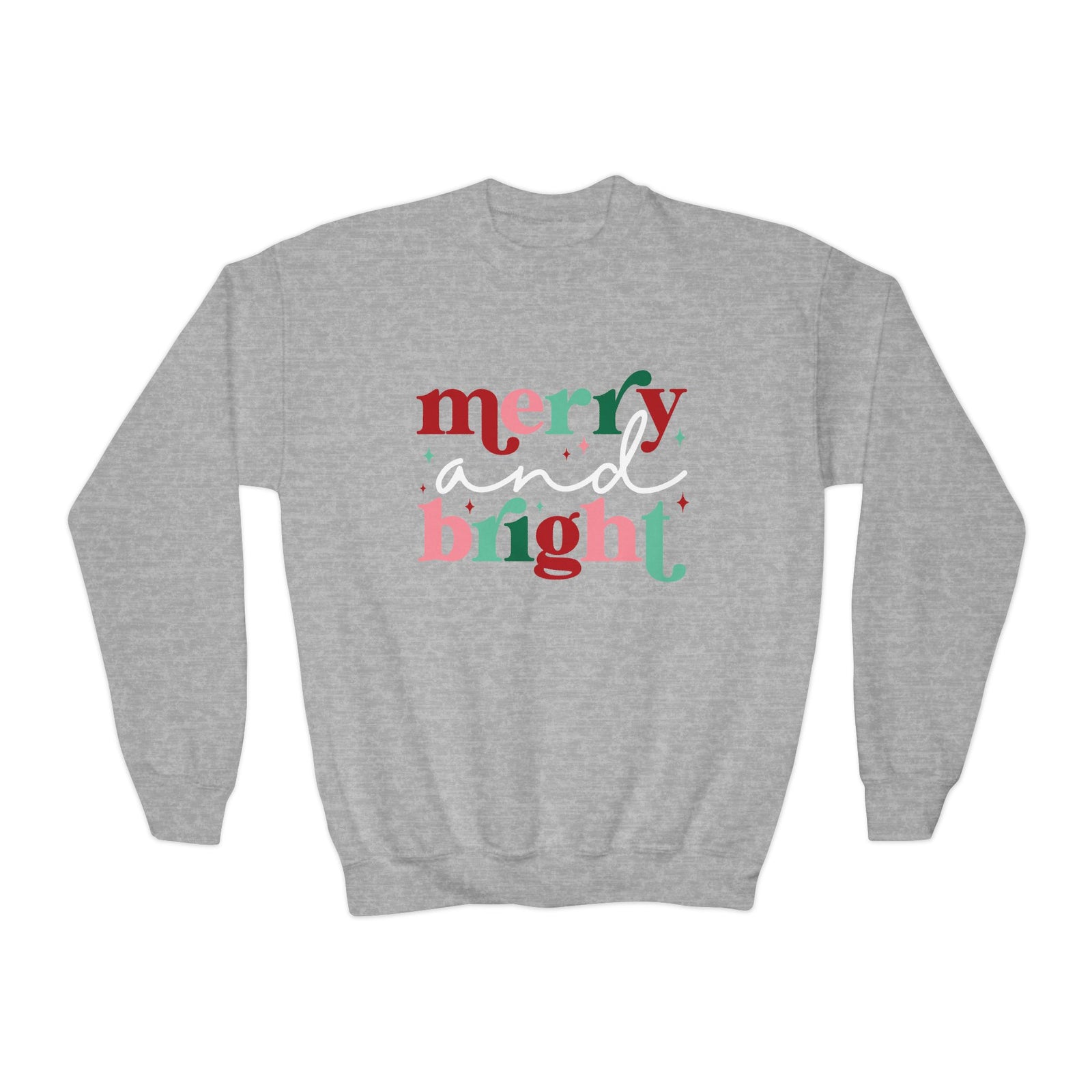 Merry & Bright Christmas Crewneck Youth Sweatshirt