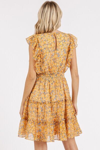 Mittoshop Ditsy Floral Print Ruffle Chiffon Mini Dress - Sydney So Sweet