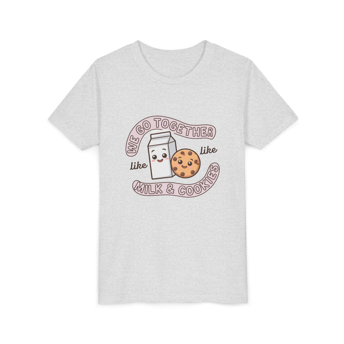 We Go Together Like Milk & Cookies Kids T-Shirt Cute Kids Graphic Tee