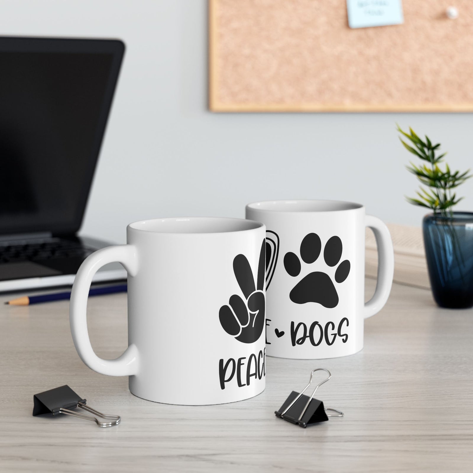 Peace Love Dogs Ceramic Mug Cute Ceramic Mug Coffee Cup (11oz & 15oz)