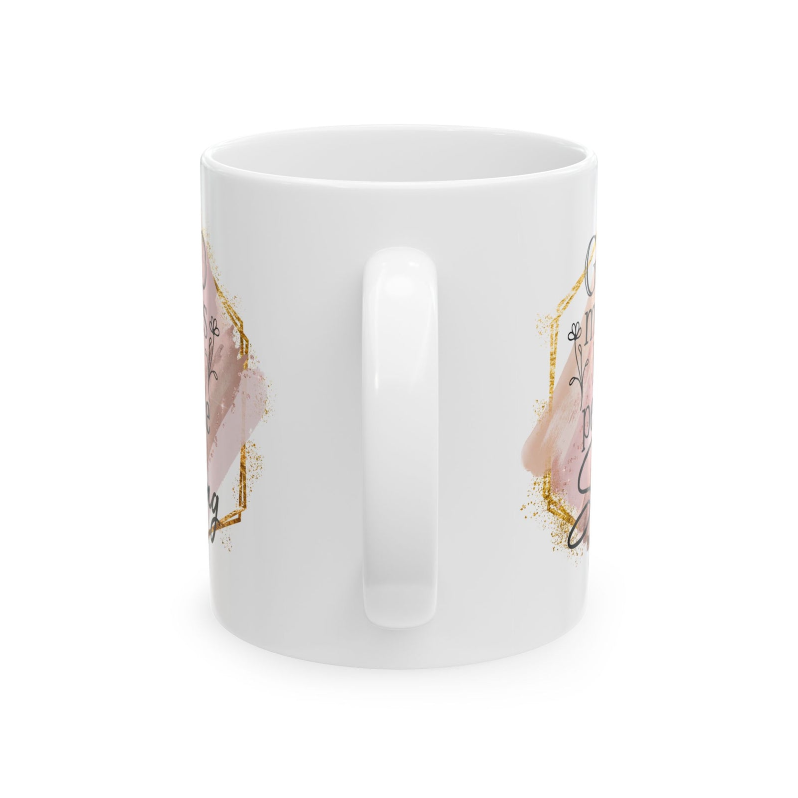 God Makes His People Strong Psalm 29:11 Christian Mug — Pink Watercolor Coffee Cup (11oz, 15oz) - Sydney So Sweet