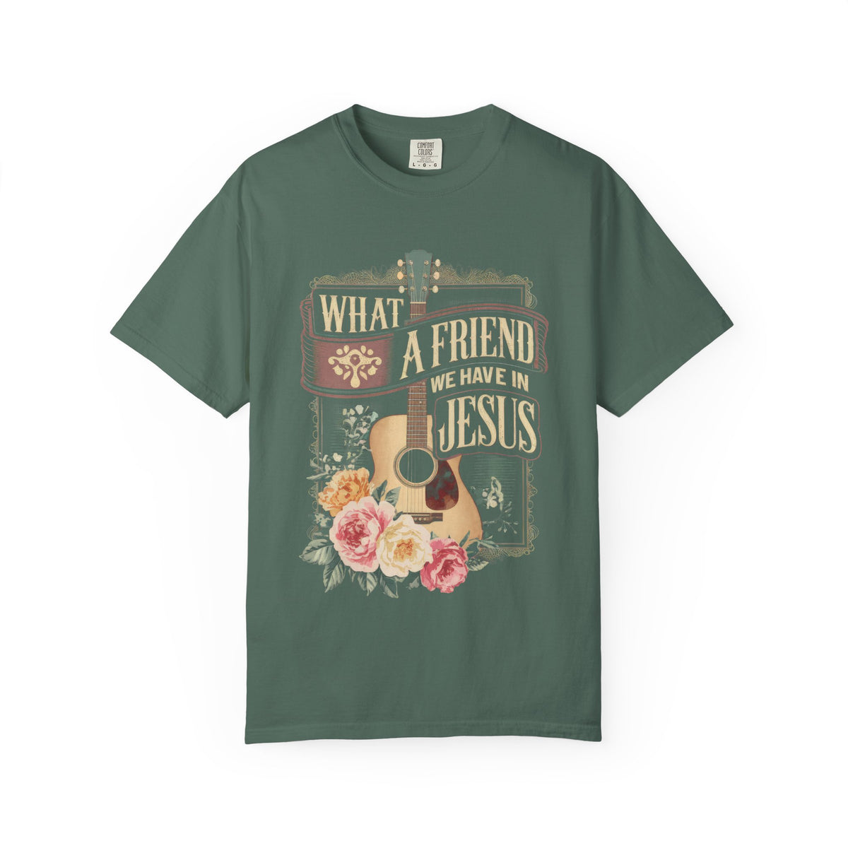 What a Friend We Have in Jesus Floral Vintage Tee Christian Guitar T-Shirt