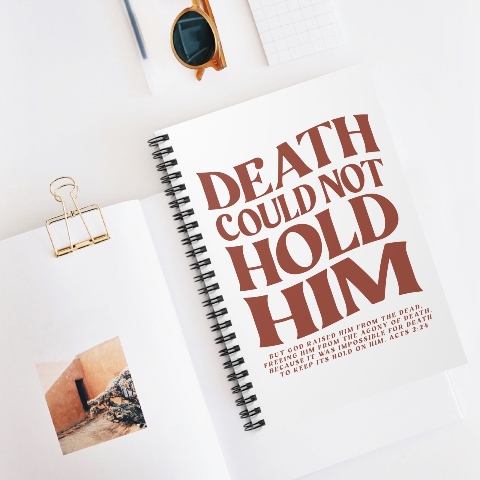 Death Could Not Hold Him Christian Prayer Rule Spiral Notebook Journal