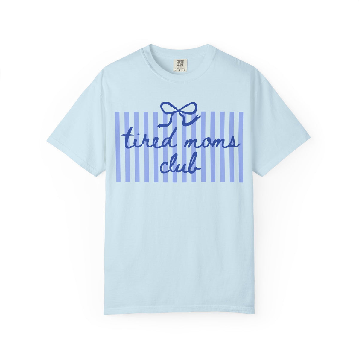 Tired Moms Club Graphic T-Shirt Cute Striped Tee for Busy Moms