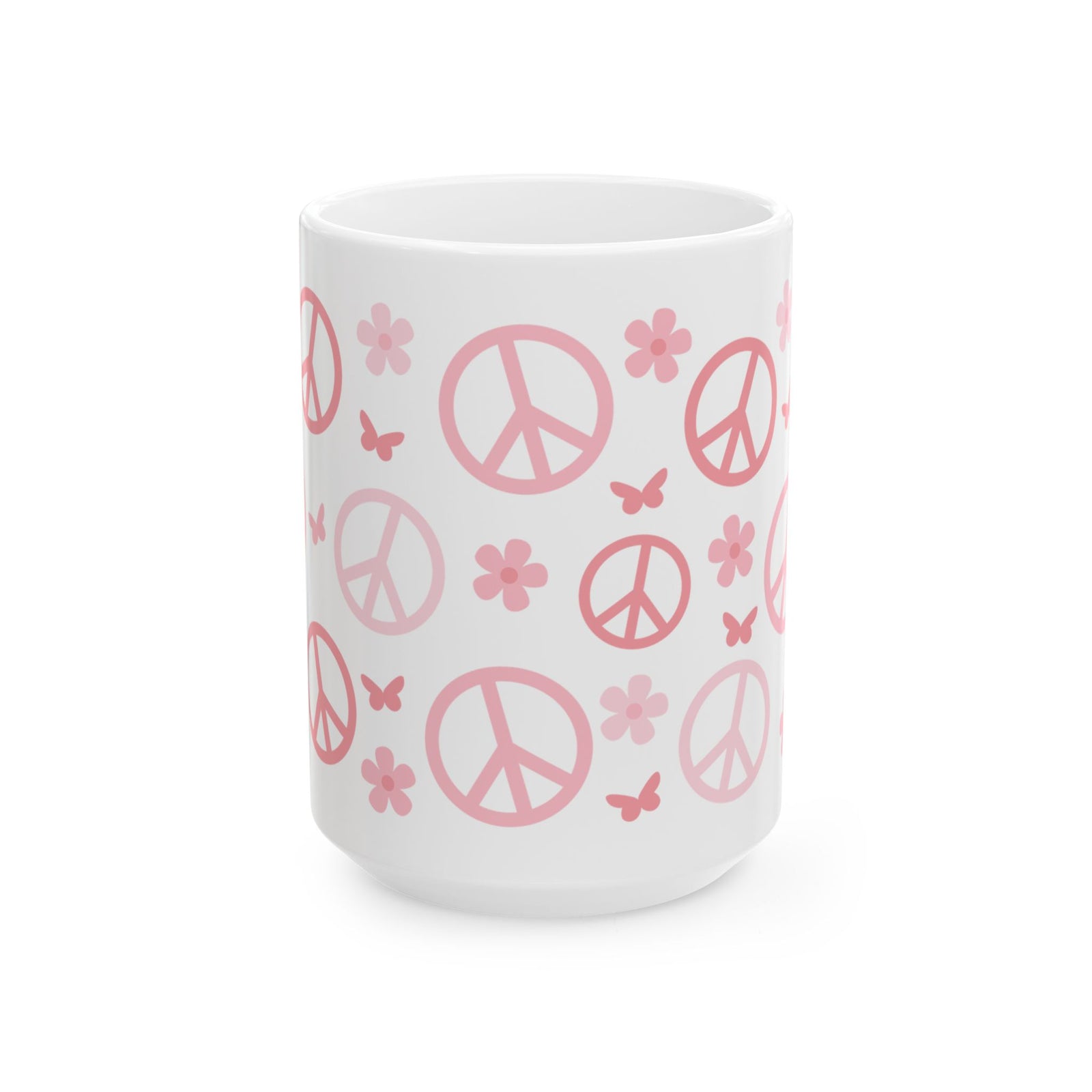 Boho Peace Cute Ceramic Mug Coffee Cup (11oz & 15oz)