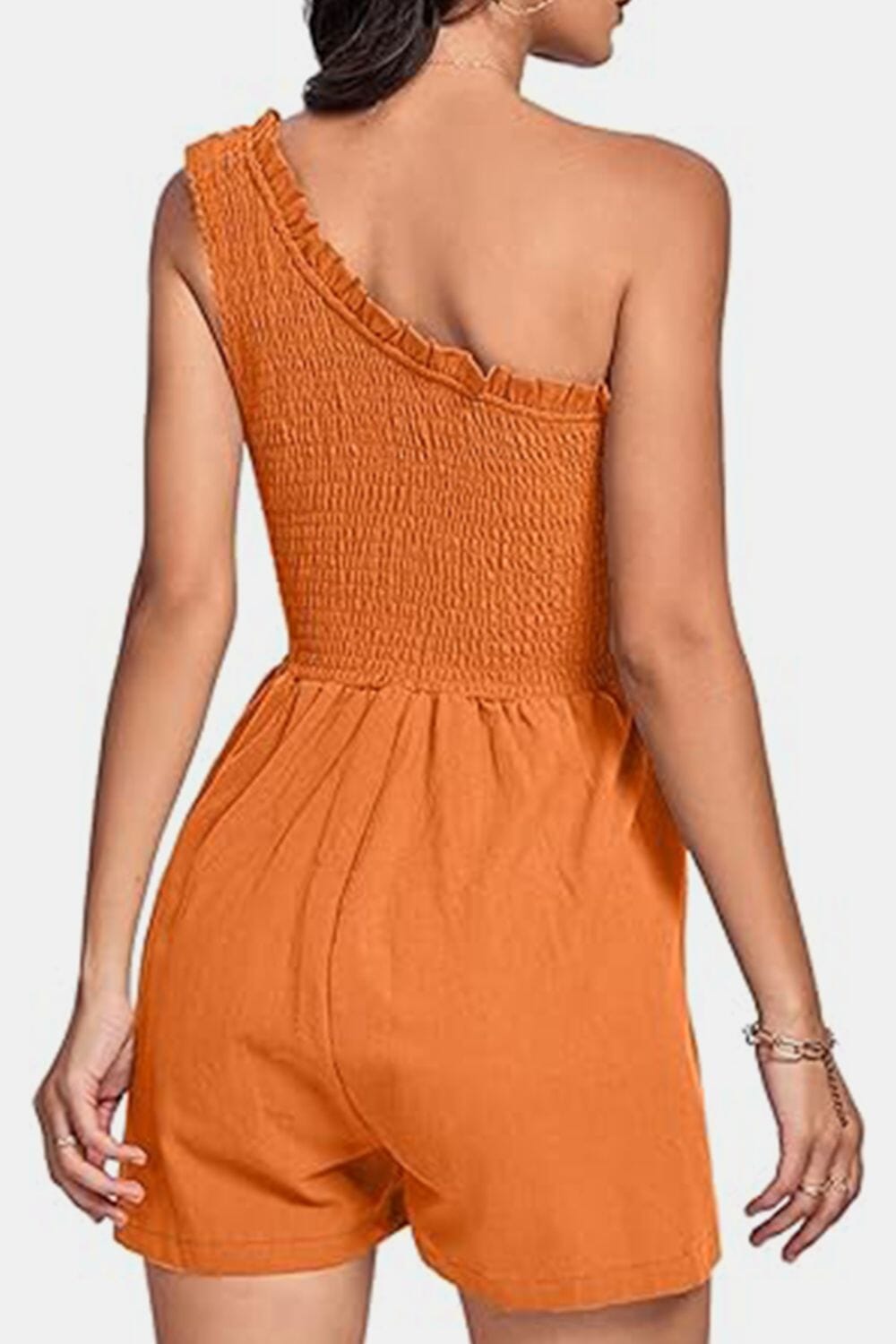 Smocked Single Shoulder Romper - Sydney So Sweet