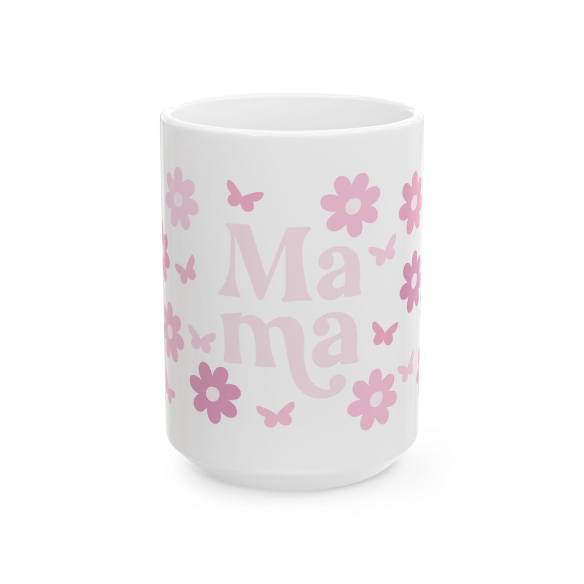 Mama Flower & Butterfly Cute Ceramic Mug Coffee Cup (11oz & 15oz)