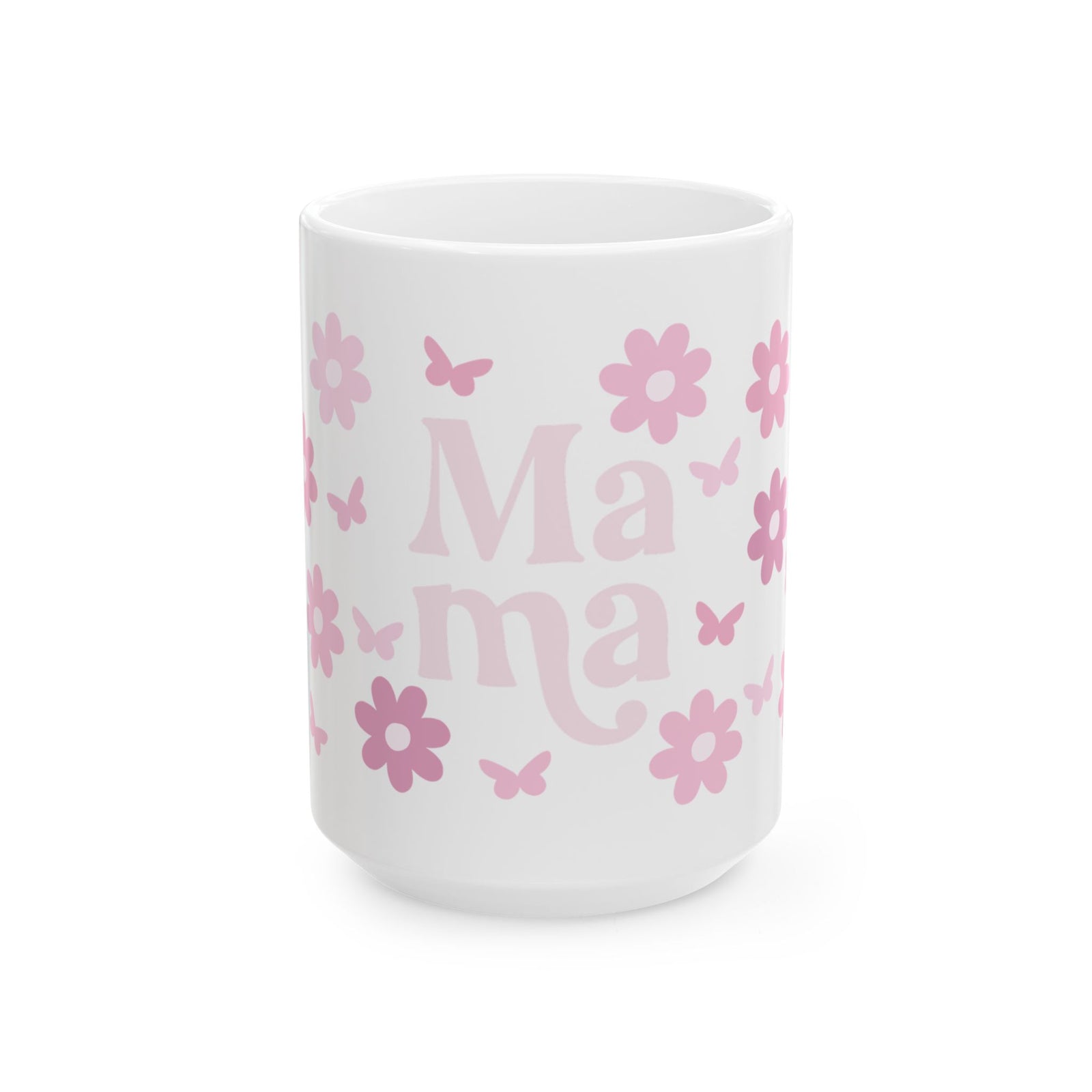 Mama Flower & Butterfly Cute Ceramic Mug Coffee Cup (11oz & 15oz)