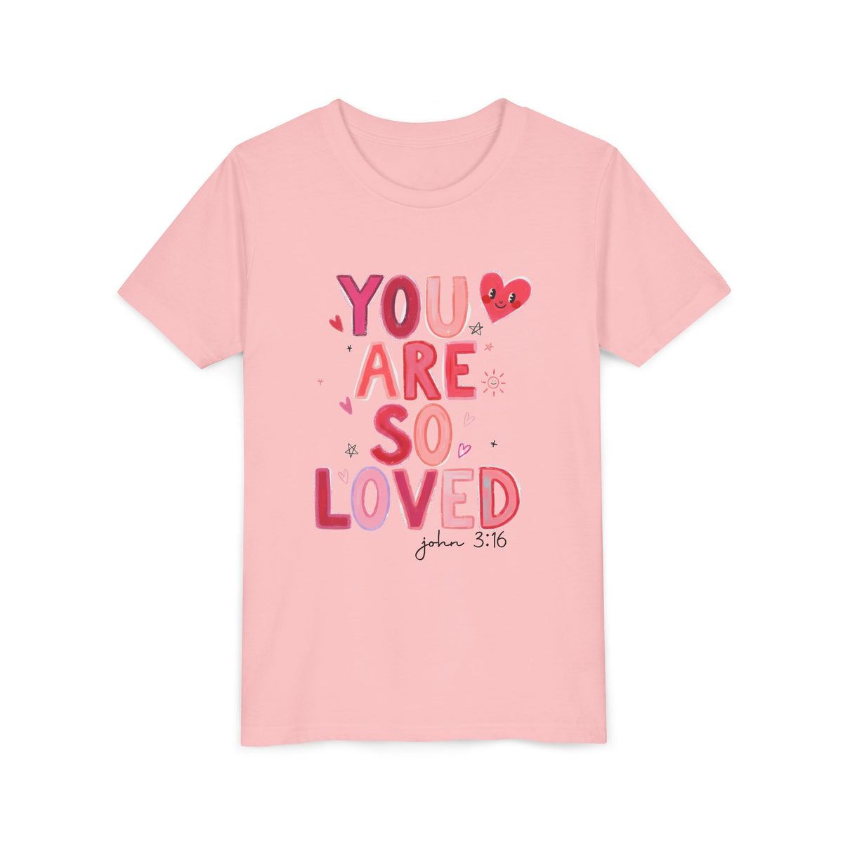 You Are So Loved John 3:16 Kids T-Shirt Cute Youth Christian Tee