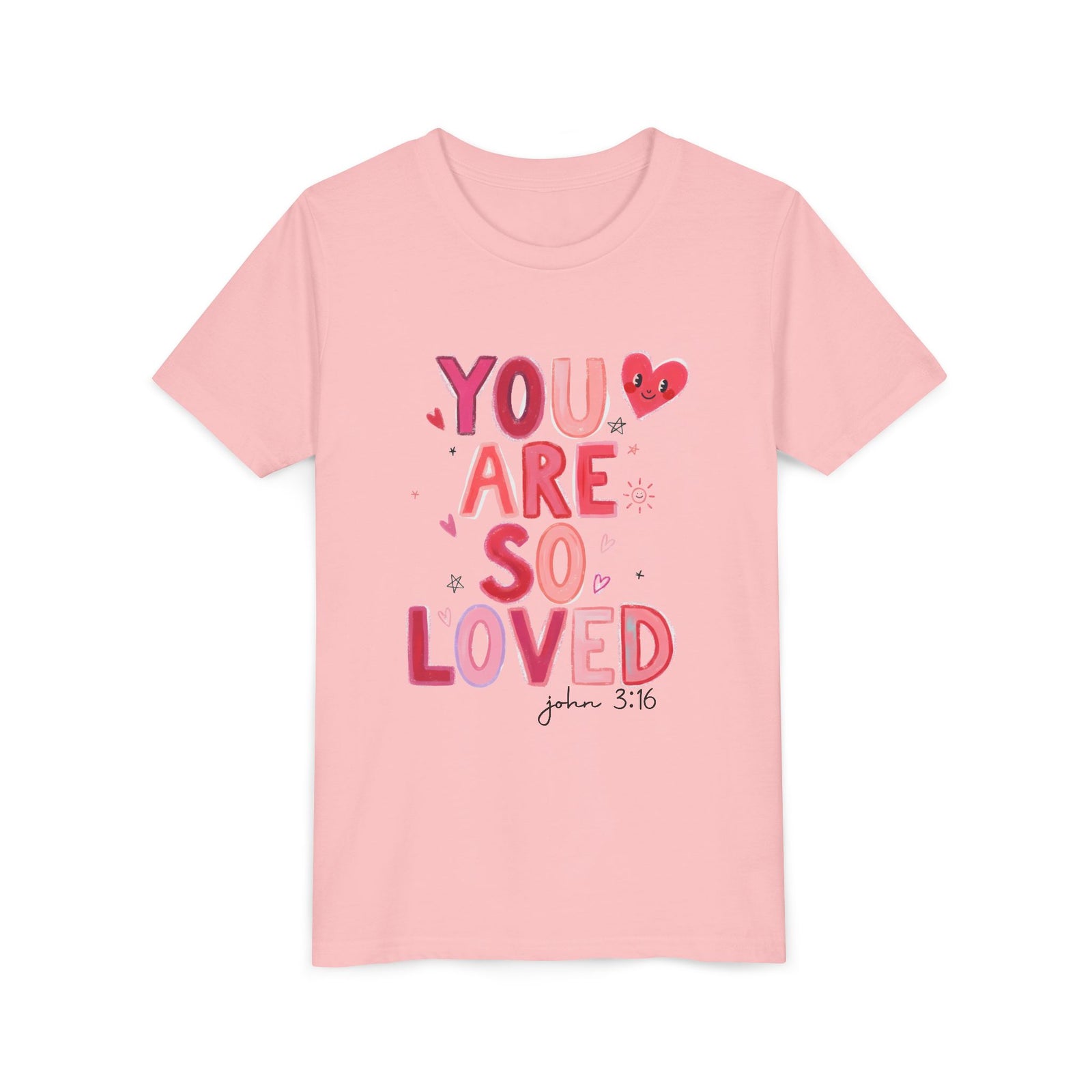 You Are So Loved John 3:16 Kids T-Shirt Cute Youth Christian Tee