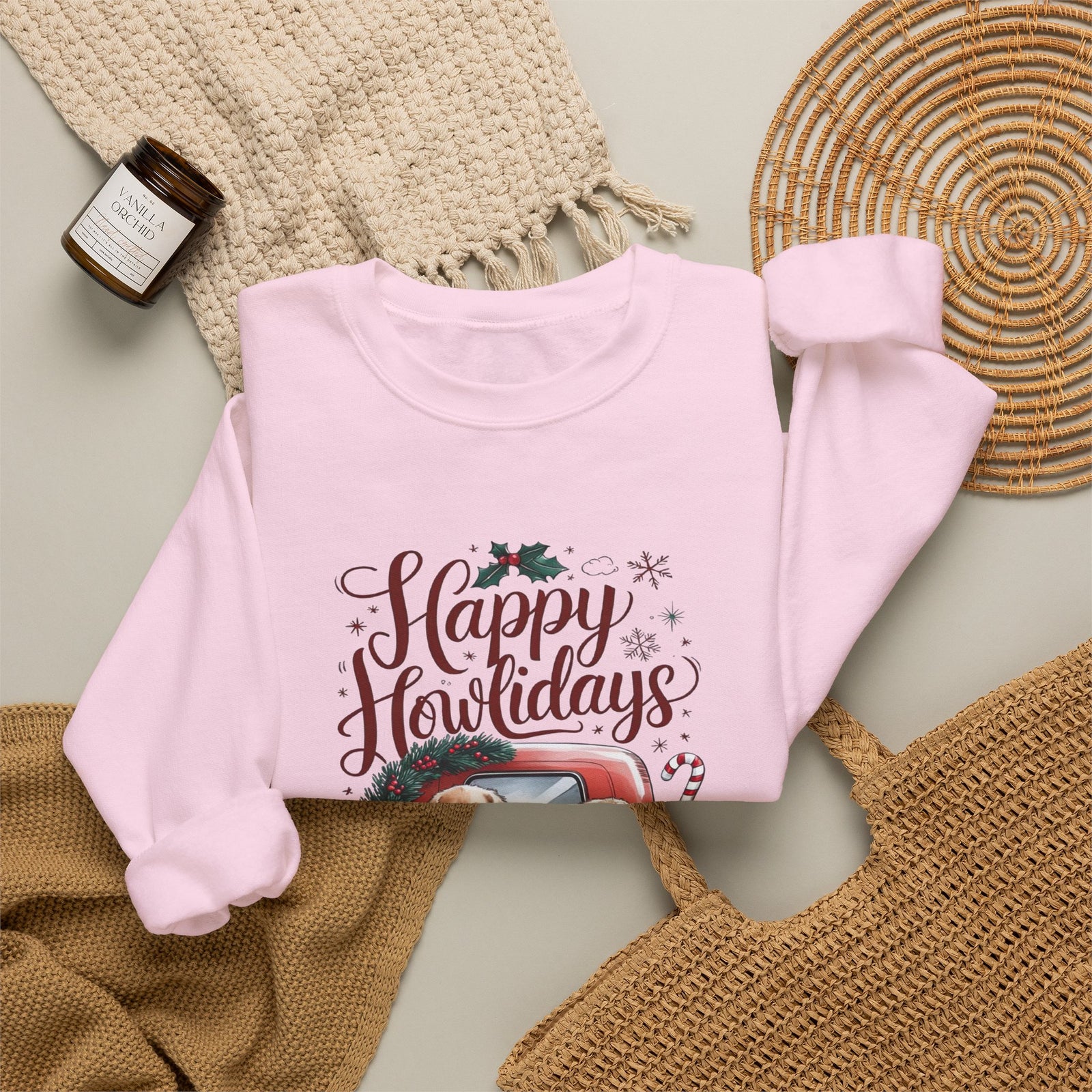 Happy Howlidays Puppy Crewneck Unisex Sweatshirt
