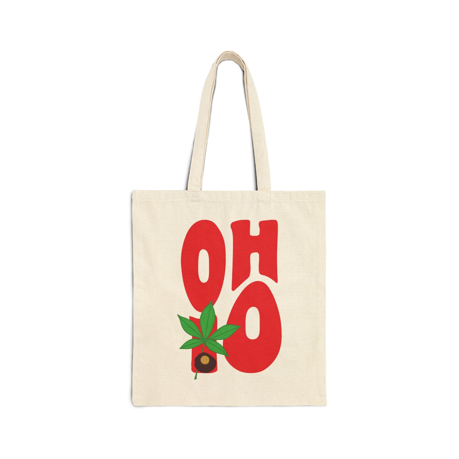 OH-IO Ohio Buckeye State Cotton Canvas Tote Bag