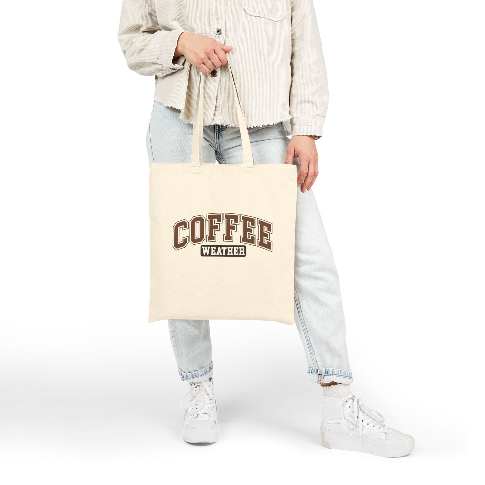 Coffee Weather Cotton Canvas Tote Bag