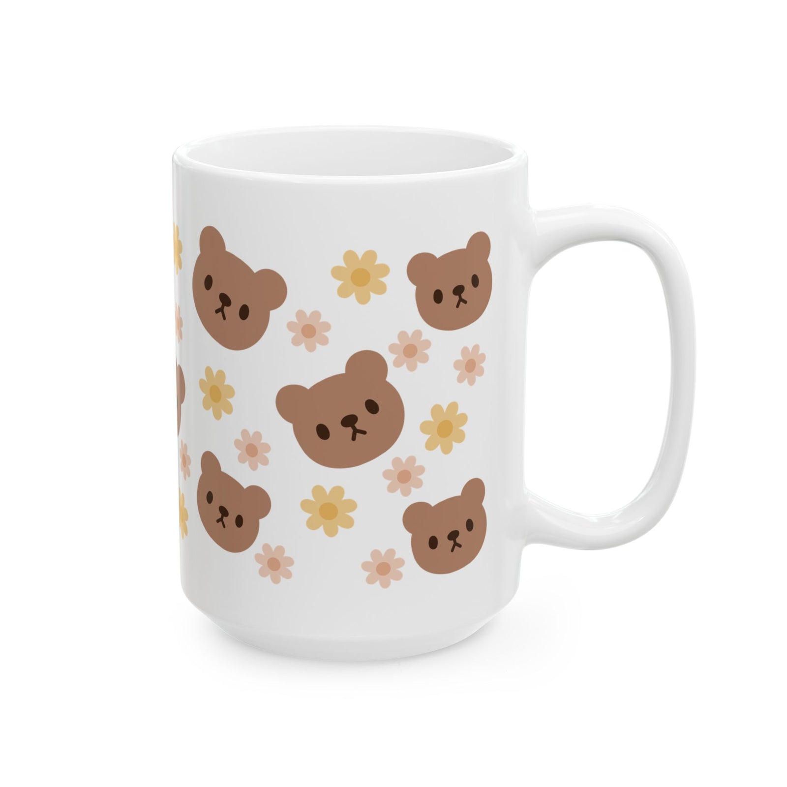 Teddy Bear Daisy Cute Ceramic Mug Coffee Cup (11oz & 15oz) - Sydney So Sweet