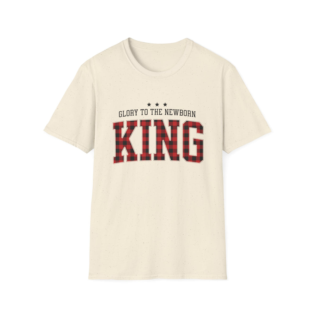 Glory to the Newborn King Christmas Season Unisex Tee Inspirational Buffalo Plaid T-Shirt
