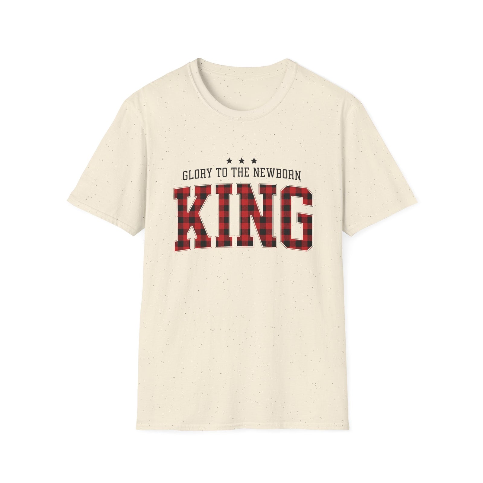 Glory to the Newborn King Christmas Season Unisex Tee Inspirational Buffalo Plaid T-Shirt
