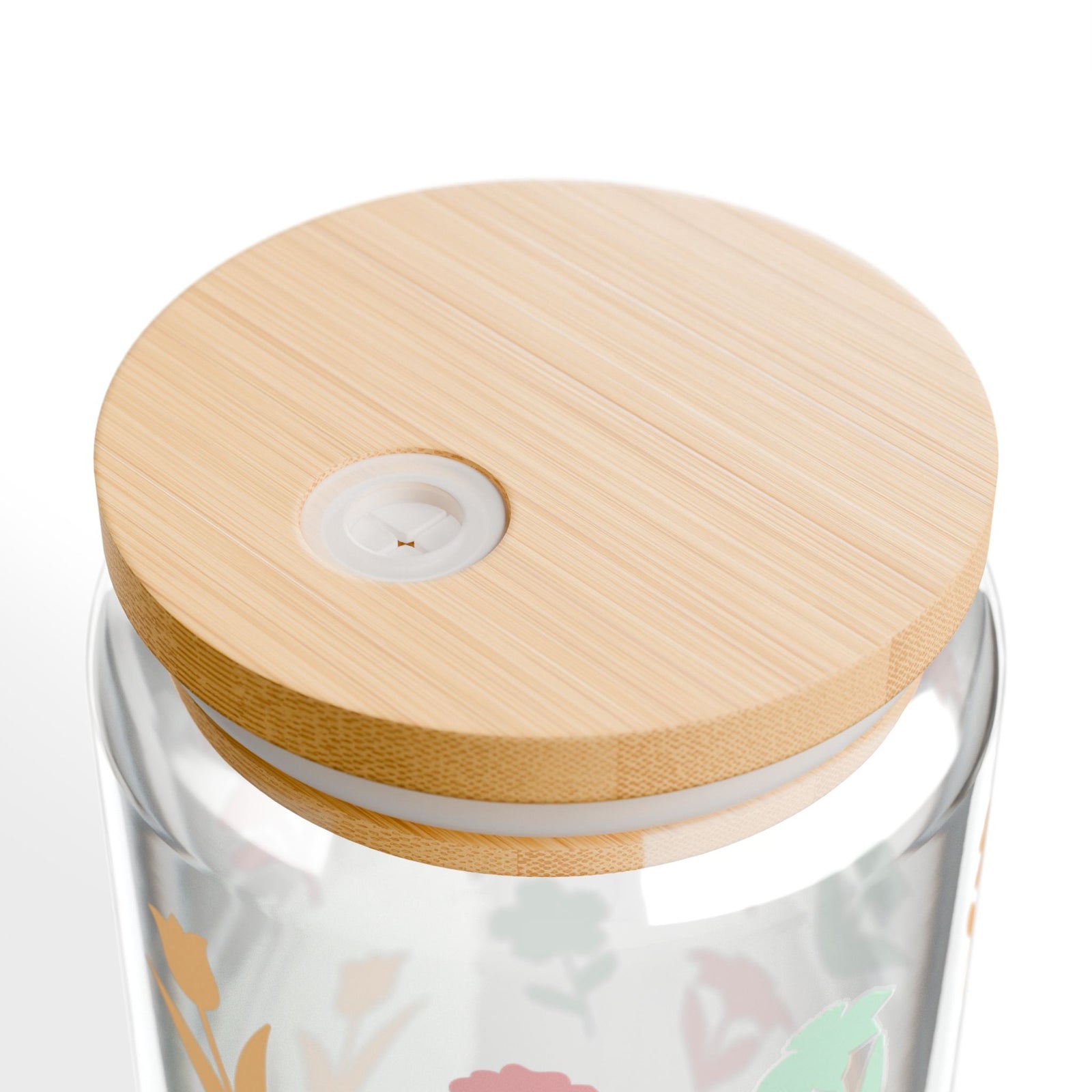 Spring Floral Tumbler Sipper Glass 16oz — Reusable Drink Jar with Lid & Straw